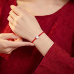 Buddha & Karma Red String S925 Sterling Silver Clover Bracelet
