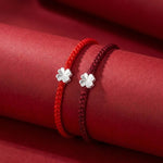 Buddha & Karma Red String S925 Sterling Silver Clover Bracelet
