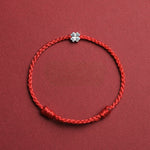 Buddha & Karma Red String S925 Sterling Silver Clover Bracelet