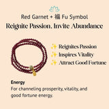 Red Garnet Beads Fu Wealth Bracelet - Buddha & Karma