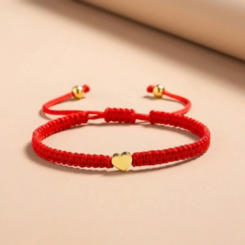 Red String Heart Bracelet