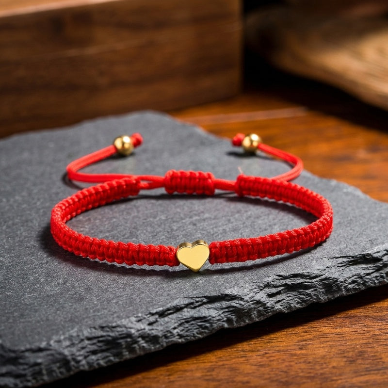 Red String Heart Bracelet