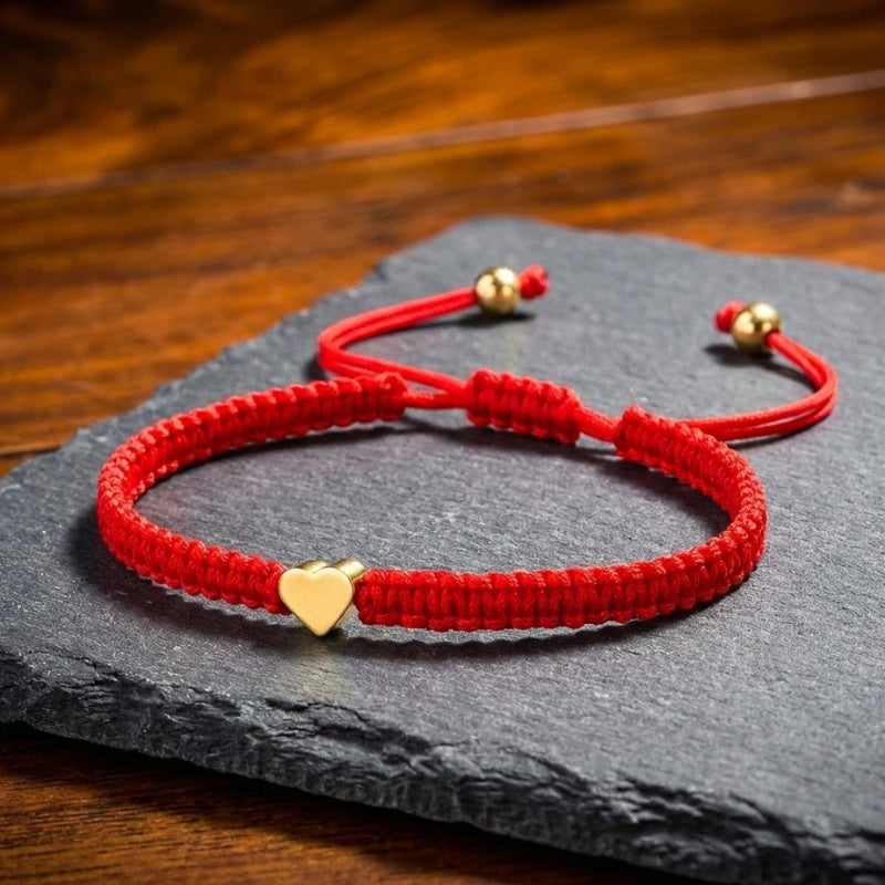 Red String Heart Bracelet