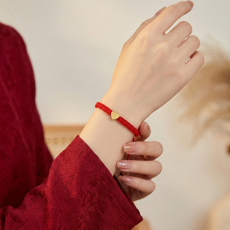 Red String Heart Bracelet