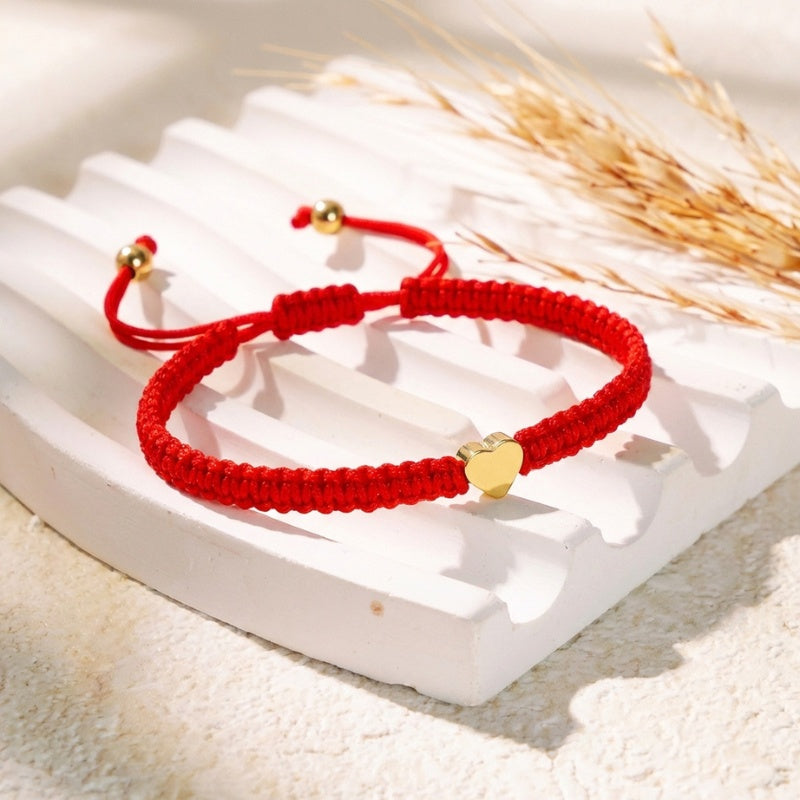 Red String Heart Bracelet