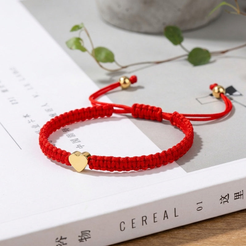 Red String Heart Bracelet