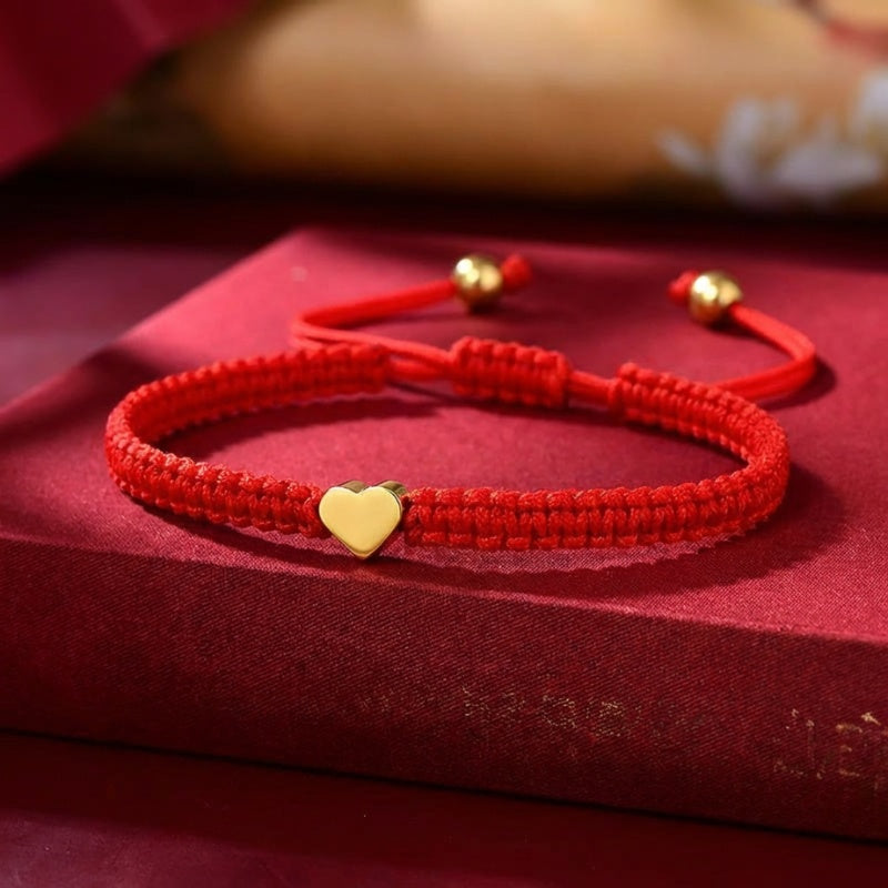 Red String Heart Bracelet