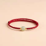 Red String Hetian Jade Stone Bracelet