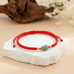 Red String Hetian Jade Wu Lou Bracelet