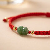 Red String Hetian Jade Wu Lou Bracelet
