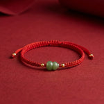 Red String Hetian Jade Wu Lou Bracelet