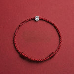 Buddha & Karma Red String S925 Sterling Silver Clover Bracelet