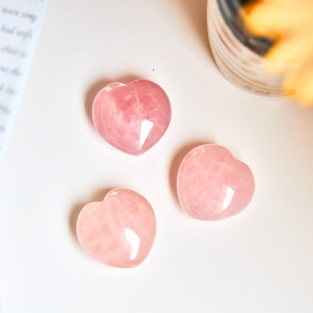 Rose Quartz Heart-Shaped Love Crystals - Love & Romance - Buddha & Karma