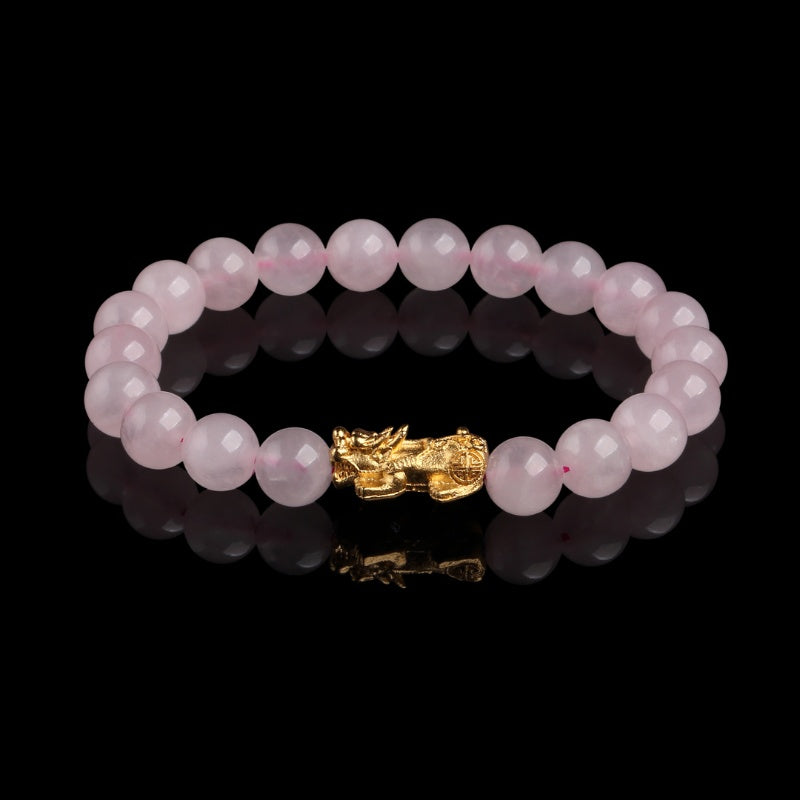 Exclusive: Rose Quartz Pixiu Love & Abundance Bracelet - Buddha & Karma