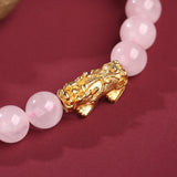 Exclusive: Rose Quartz Pixiu Love & Abundance Bracelet - Buddha & Karma