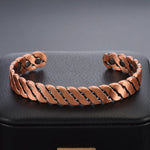 Buddha & Karma Twisted Copper Bracelet  Magnetic Therapy Bangle