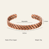 Buddha & Karma Twisted Copper Bracelet  Magnetic Therapy Bangle
