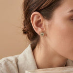 S925 Sterling Silver Green Evil Eye Eyelash-Style Stud Earrings