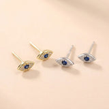 S925 Sterling Silver Mini Evil Eye Earrings