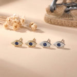 S925 Sterling Silver Mini Evil Eye Earrings