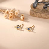 S925 Sterling Silver Mini Evil Eye Earrings