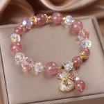 Strawberry Quartz Heart Bracelet - Buddha & Karma