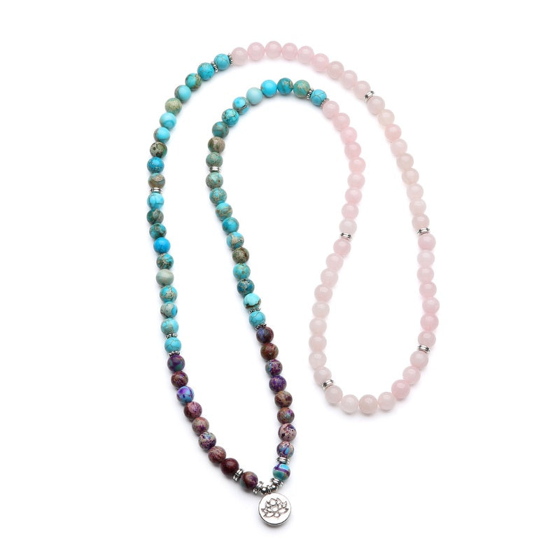 The Lotus of Calm Mala Beads - Peace, Balance, Emotional Healing - Buddha & Karma