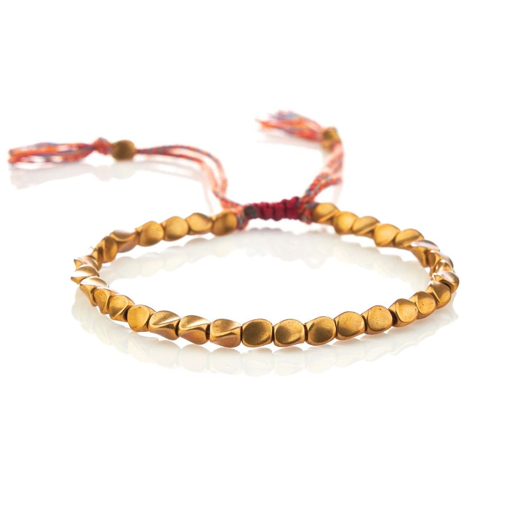 Tibetan Copper Beads Bracelet Handmade - For Healing, Strength & Protection - Buddha & Karma