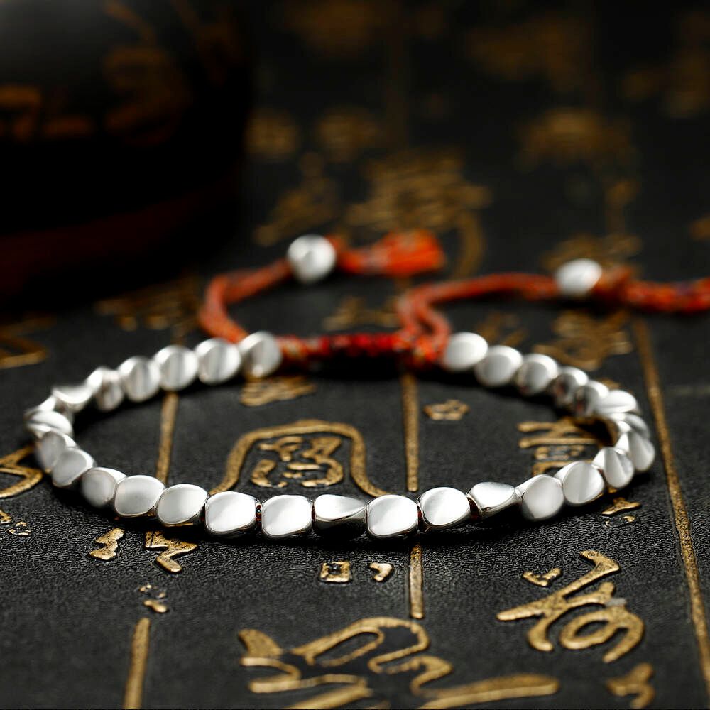 Tibetan Copper Beads Bracelet Handmade - For Healing, Strength & Protection - Buddha & Karma