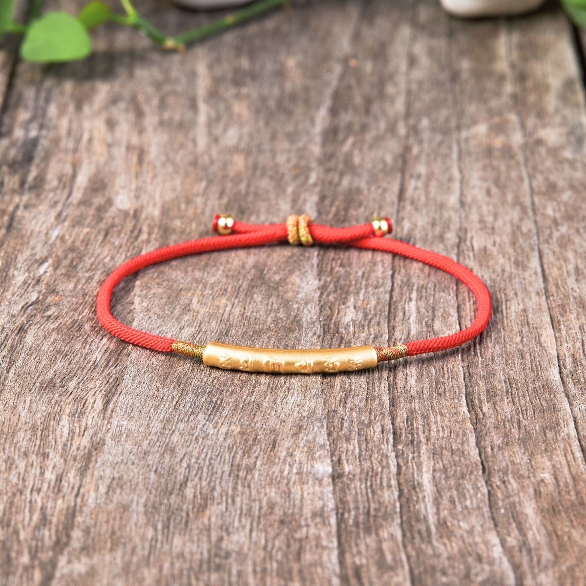 Tibetan Red String Bracelet - Buddhist Lucky Charm - Buddha & Karma