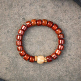 Tibetan Guardian Spirit Natural Yak Bone Bracelet - Buddha & Karma