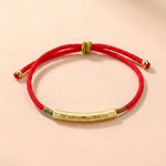 Tibetan Red String Bracelet - Buddhist Lucky Charm - Buddha & Karma