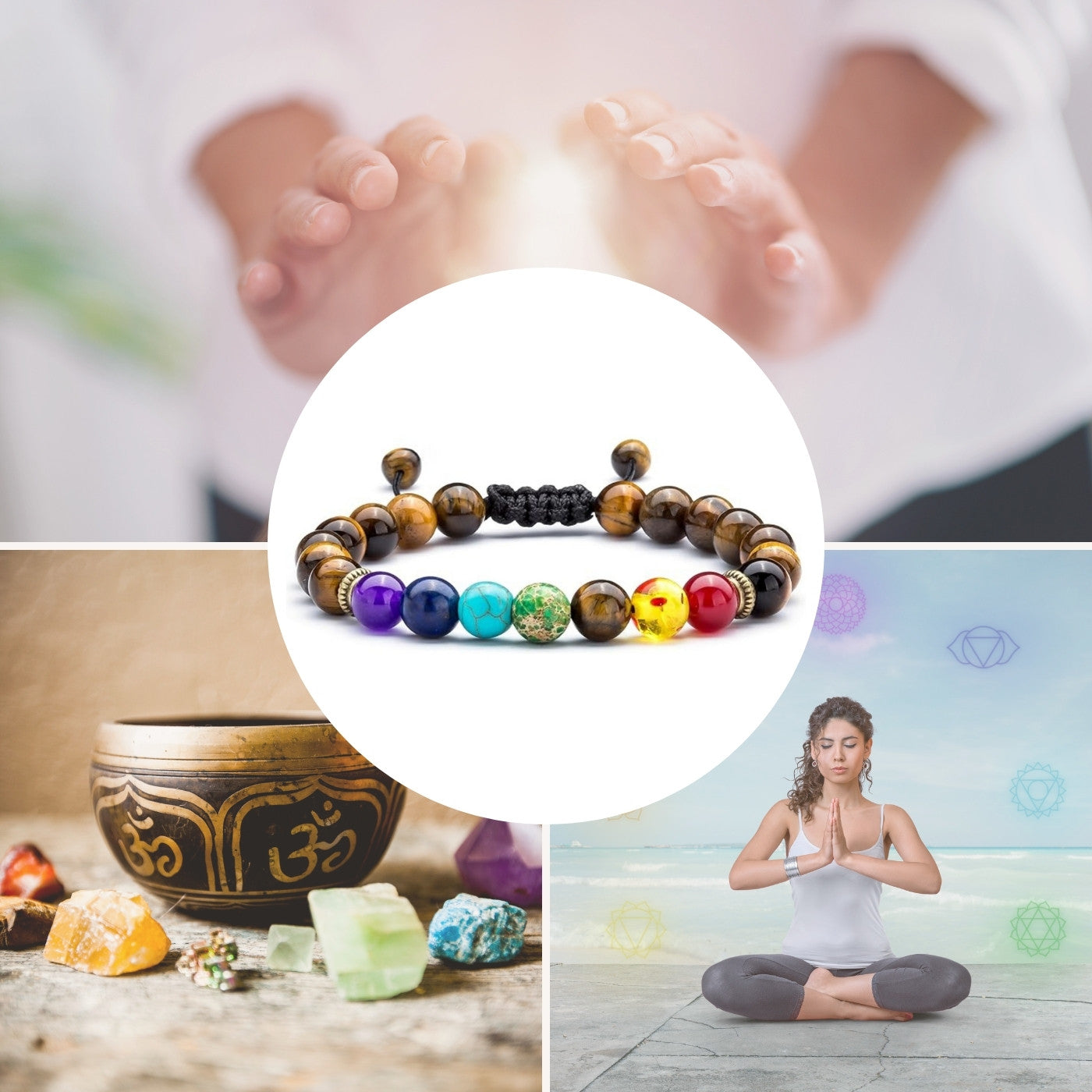 Tiger Eye Chakra Bracelet - Protection & Balance - Buddha & Karma