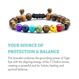 Tiger Eye Chakra Bracelet - Protection & Balance - Buddha & Karma