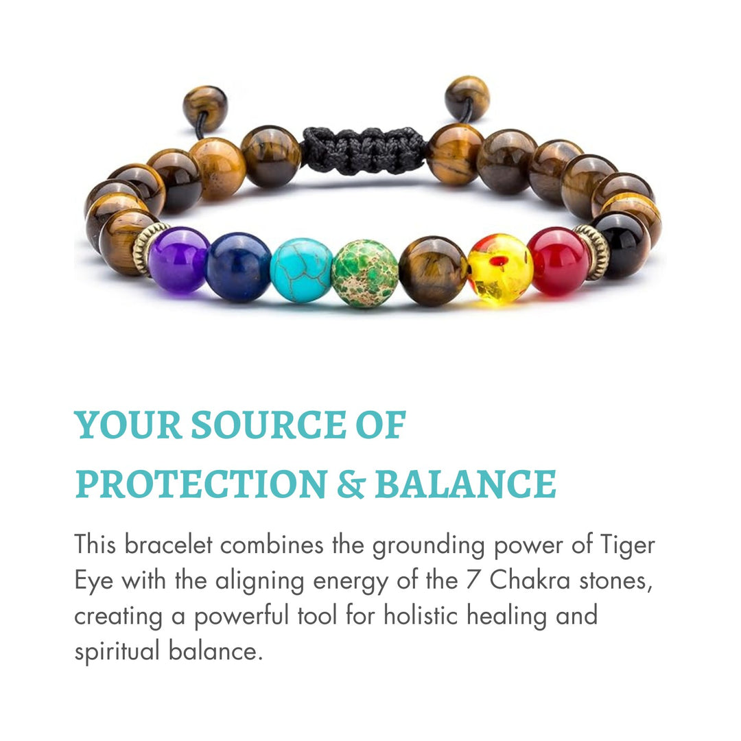 FREE! Tiger Eye Chakra Bracelet - Protection & Balance - Buddha & Karma