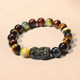 Tri-Color Tiger’s Eye Pixiu Wealth Bracelet