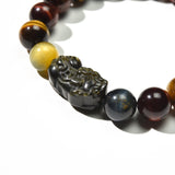 Tri-Color Tiger’s Eye Pixiu Wealth Bracelet
