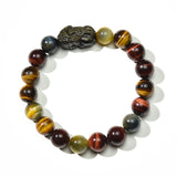 Tri-Color Tiger’s Eye Pixiu Wealth Bracelet
