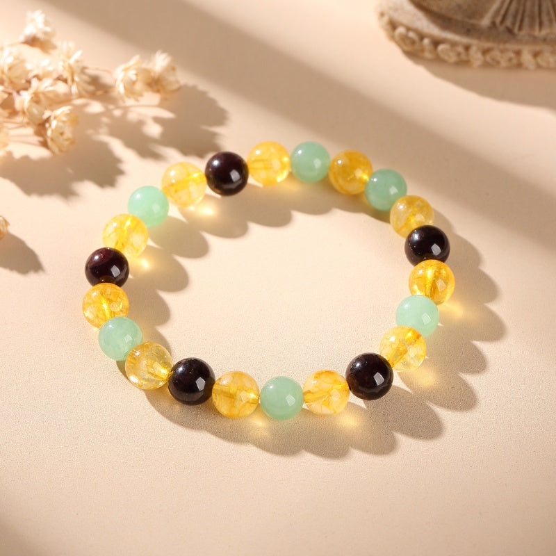 Triple Success Bracelet – Citrine, Aventurine, Garnet - Buddha & Karma