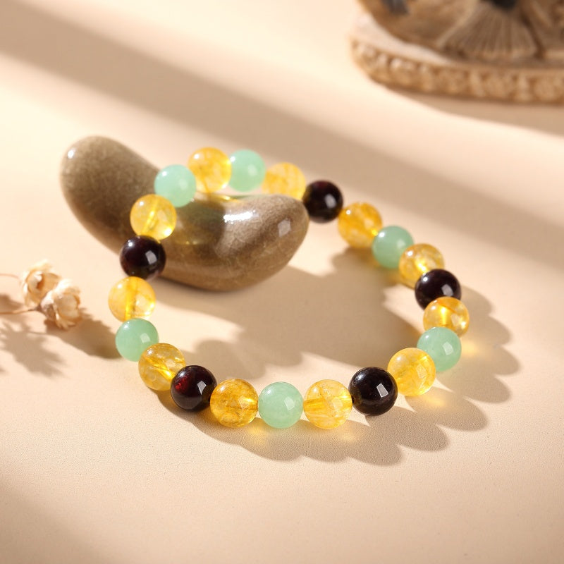 Triple Success Bracelet – Citrine, Aventurine, Garnet - Buddha & Karma