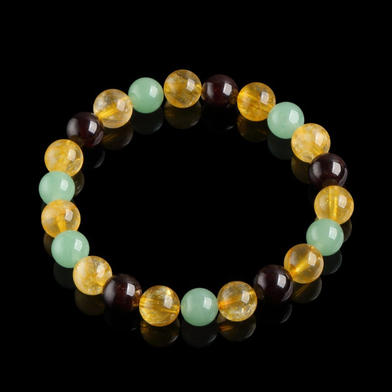 Triple Success Bracelet – Citrine, Aventurine, Garnet