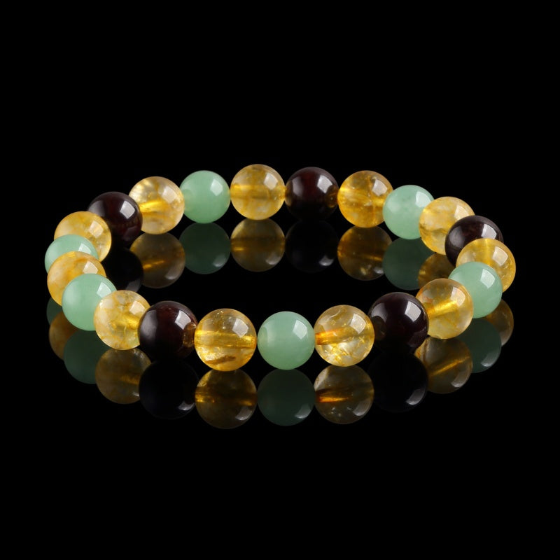 Triple Success Bracelet – Citrine, Aventurine, Garnet