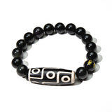 Ultimate Luck DZI 9 Eyes Obsidian Bracelet
