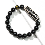 Ultimate Luck DZI 9 Eyes Obsidian Bracelet