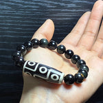 Ultimate Luck DZI 9 Eyes Obsidian Bracelet