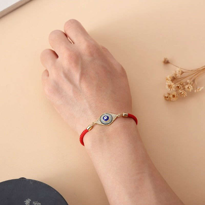 Red Evil Eye String Bracelet – Adjustable, Luck & Protection For Adults & Kids
