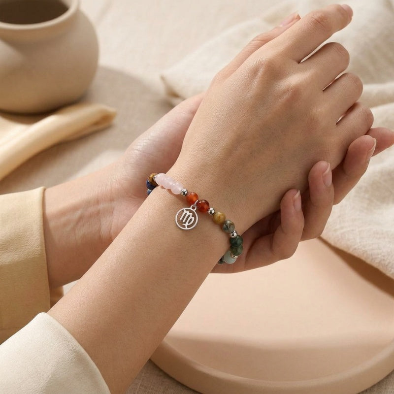 Buddha & Karma Virgo Zodiac Crystal Bracelet