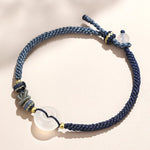 Blue String White Agate Bracelet - Give the Gift of Peace - Buddha & Karma