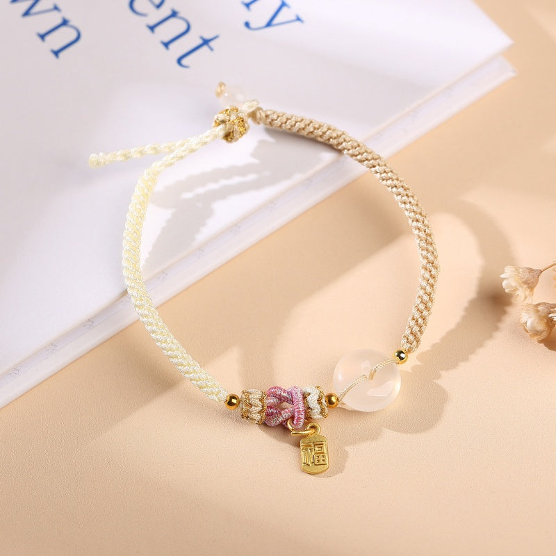 White Agate Fu Couple Bracelets - Give the Gift of Luck - Buddha & Karma