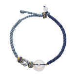 Blue String White Agate Bracelet - Give the Gift of Peace - Buddha & Karma